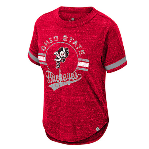 Ohio State Colosseum Women's Red Speckled Brutus Buckeyes Tee.