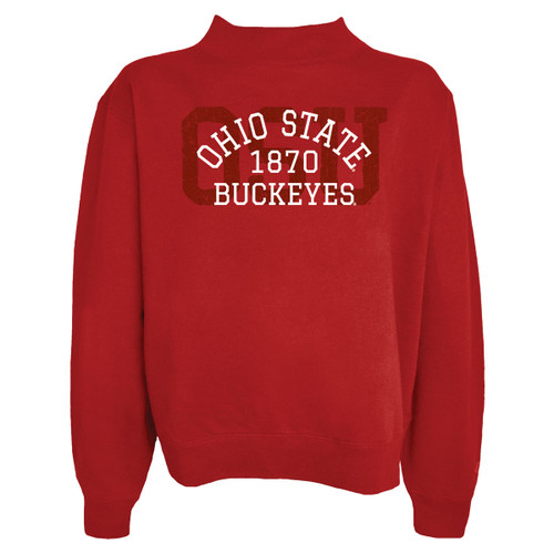 Ohio State Blue84 Women's Red Mock Crew.