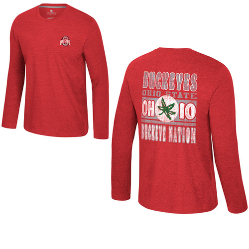 Ohio State Red Long Sleeve Front/Back Logo.