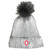 Women's Metallic Silver Beanie with Pom