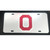 Silver License Plate with Red Block O Logo