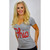 Womens Grey Short Sleeve V-Neck Ohio Script Logo