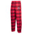 Red Flannel Pant with Embroidered Logo 100% Cotton