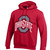 Powerblend Hoodie Kangaroo Pocket - Red with gray and White Ohio State Logo