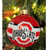 Ohio State Team Stripe Glass Ball Ornament