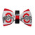 This Two-Tone Ohio State Pet Bow has a velcro loop that attaches to the collar