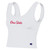Ohio State Women's White Sccop Neck Crop Tank.