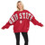 Ohio State Pressbox Women's Red Flannigan Oversized Logo Crew.