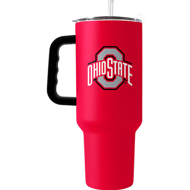 Ohio State Helmet Logo - Red 30oz Beverage Tumbler with Lid