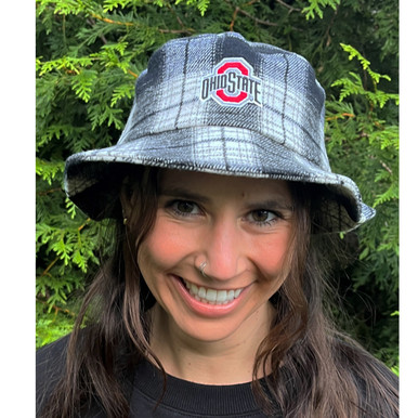 Ohio State Women's Black/White Flannel Plaid Bucket Hat - College