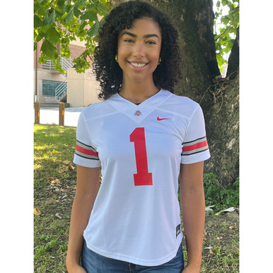 ohio state jersey dress Nike Women's White #1 State buckeyes football
