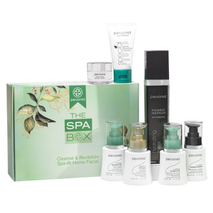 Pevonia Spa Box with Power Repair Age Correction Hydrating Toner plus Deluxe Trial Size products