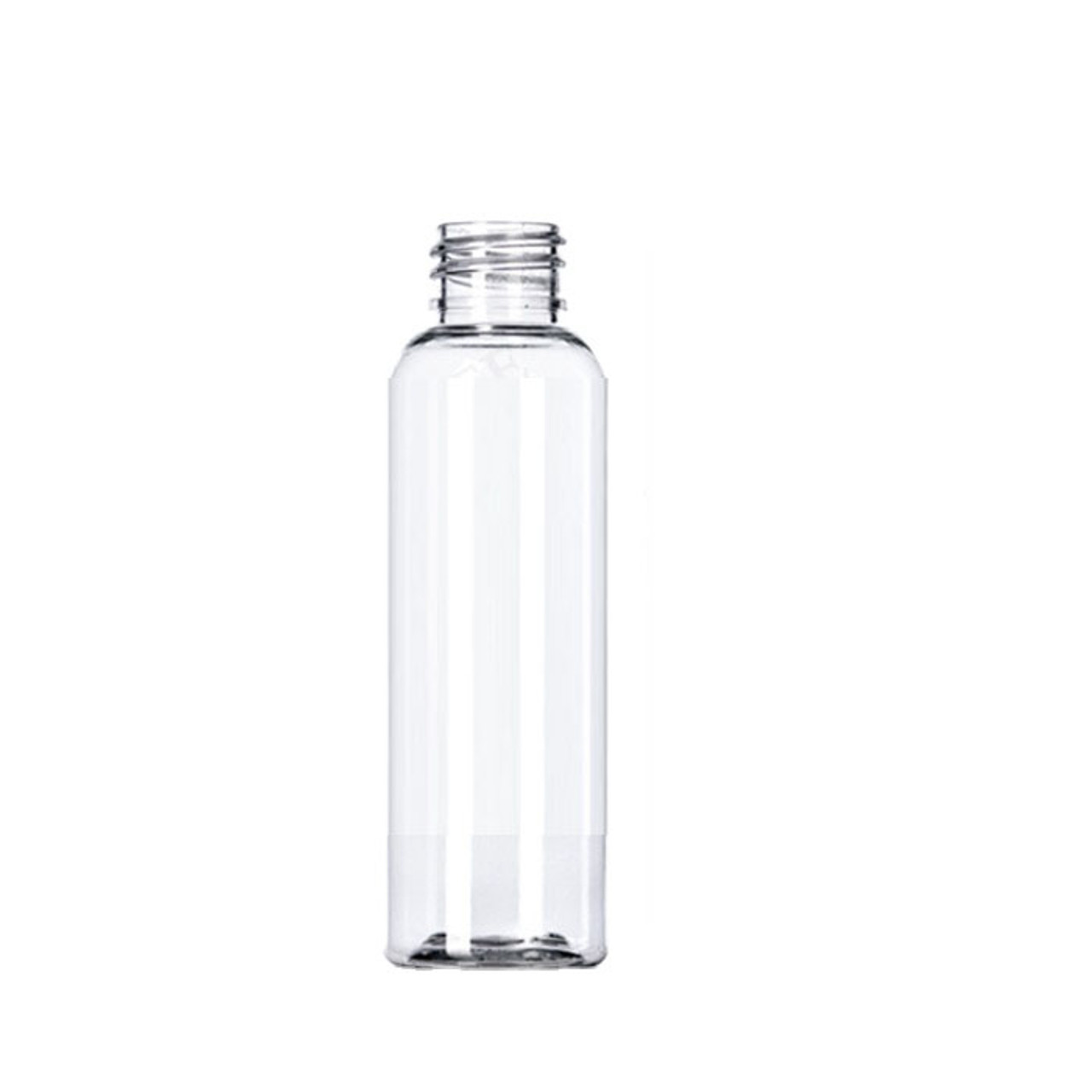 2 oz Clear PET Plastic Refillable Bottles with Black Disc Top Caps