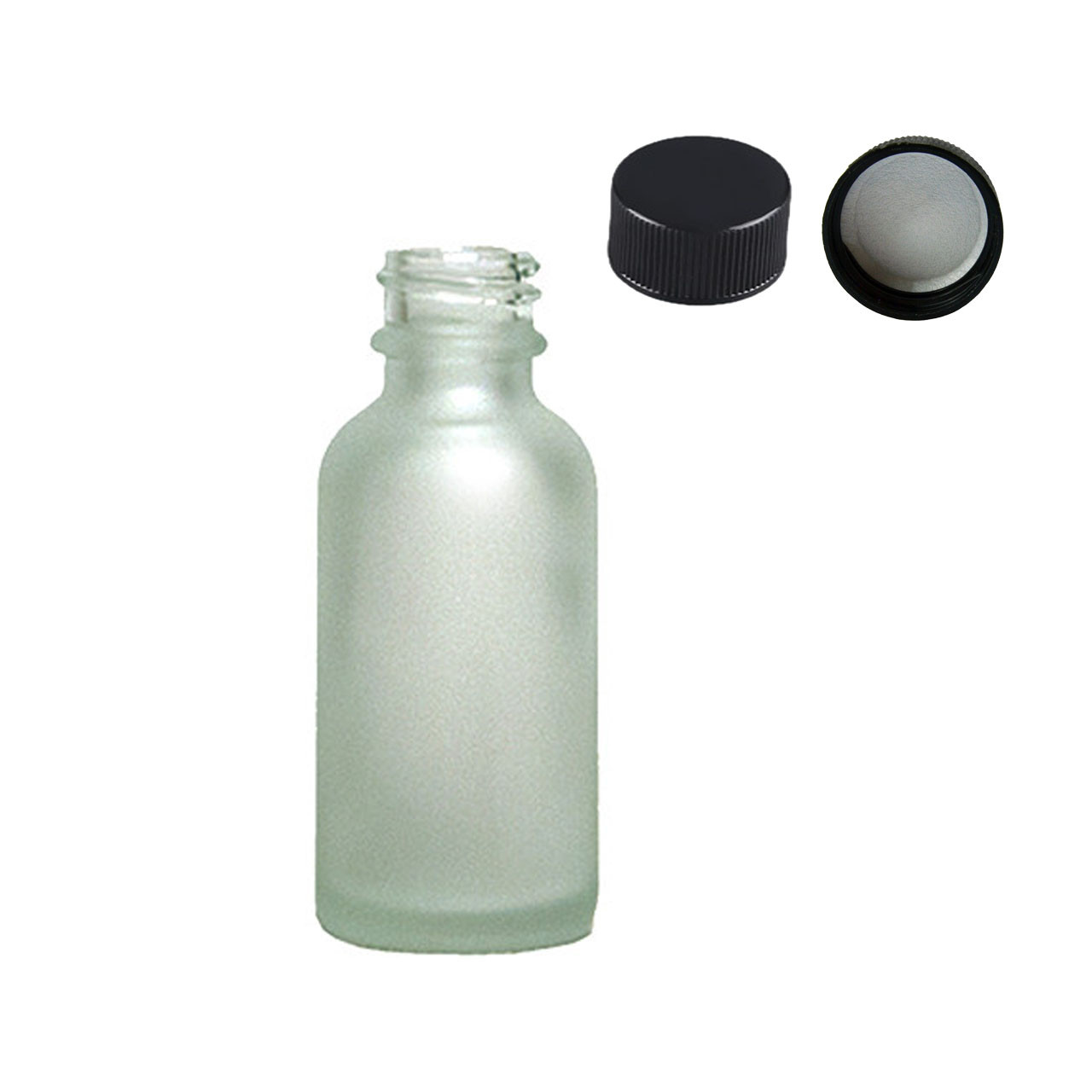 2 Ounce Clear Boston Round Bottles w/ Cap