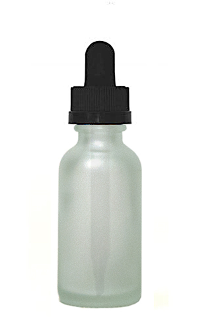 1 oz Frosted Glass Bottle with White Dropper