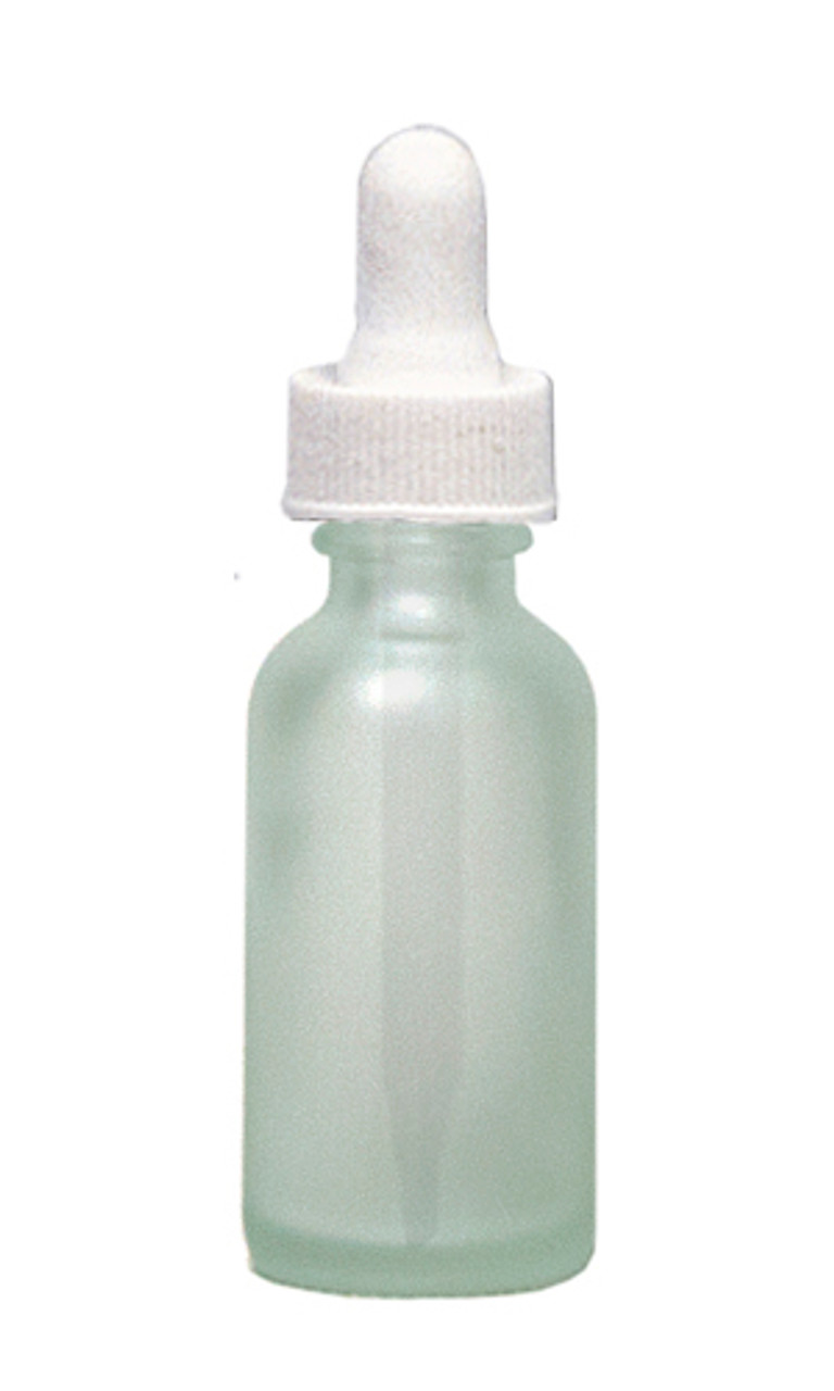 1 oz Frosted Glass Bottle with White Dropper