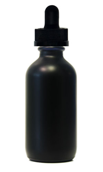 60ML (2oz) Black Coated Glass Boston Round  with Child Resistant Dropper