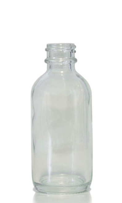 2oz (60ml) Flint (Clear) Big Bead Boston Round Glass Bottle - 20-400 Neck