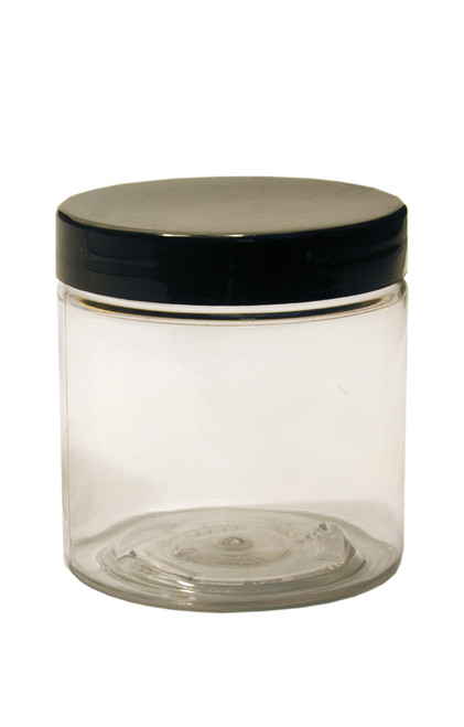 4oz (120ml) Clear Straight Sided PET Jar with Black Cap