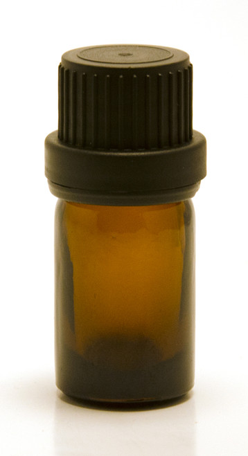 5 ML Amber Essential Oil Bottle with Heavy Duty Tamper Evident Cap & Orifice Reducer