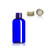 60ml (2oz.) Blue PET Plastic Boston Round Bottle w/ gold metal cap