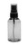Clear PET Plastic Boston Round Bottle w/ Black Sprayer