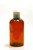 240ml (8oz.) Amber PET Plastic Boston Round Bottle with White Dispenser Cap