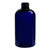 8 oz 250 ml Cobalt Blue PET Squat Boston Round bottle, 24-410, Made with FDA Compliant Material. UV Resistant.