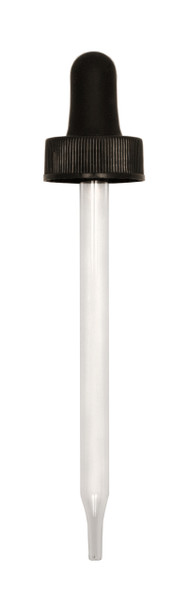 Glass Dropper for 120 ml Boston Round 108mm Pipette w/ 24-400mm neck (BLACK)