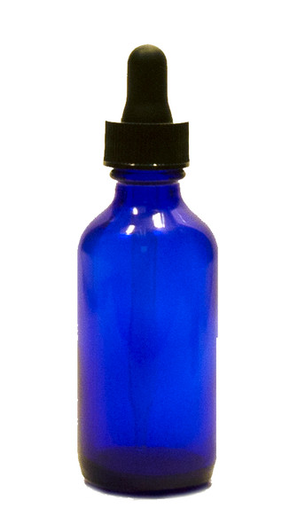 60ML (1oz) Blue Boston Round Bottles with Regular Dropper