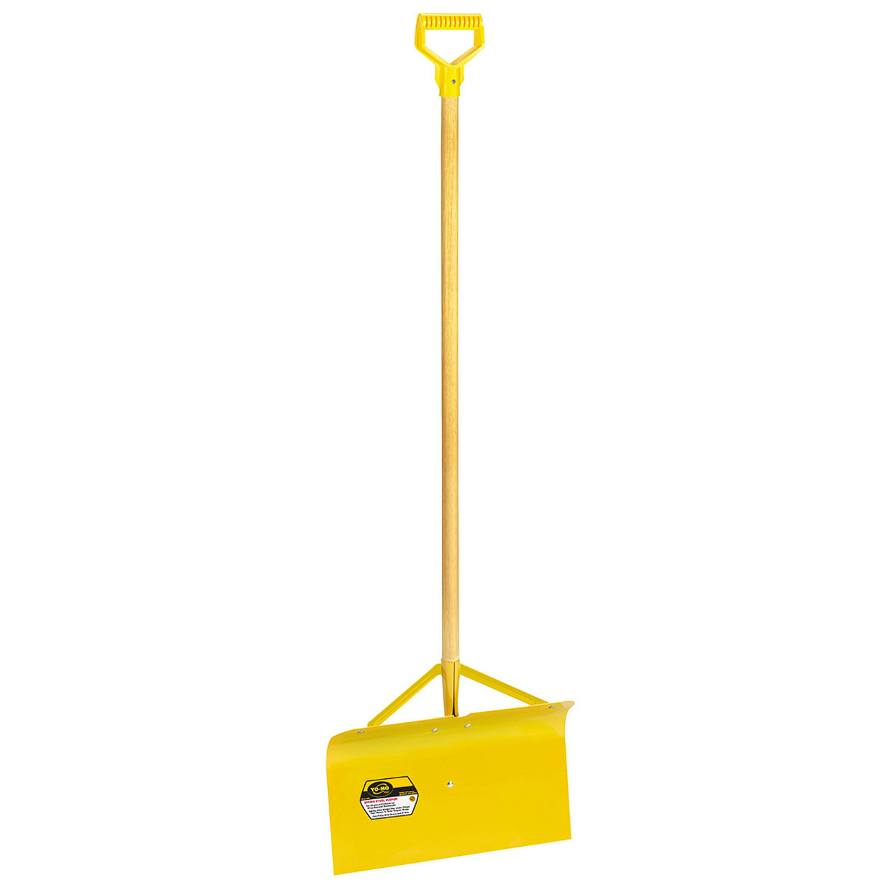 18" Spring Steel Snow Pusher with Brace and D-grip