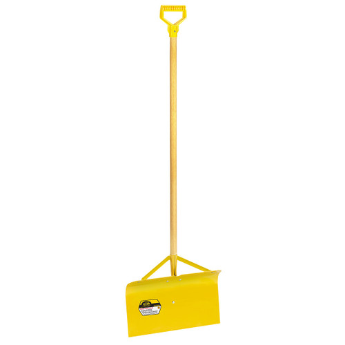 18" Spring Steel Snow Pusher with Brace and D-grip