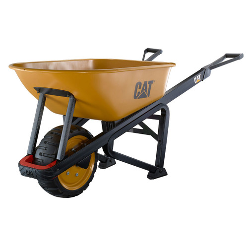 Heavy-Duty, 6 cu ft Steel Wheelbarrow, two-piece handle