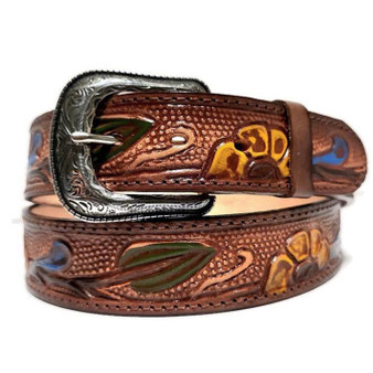 Handmade Sunflower Leather Belt: Western Boho Cowgirl Style
