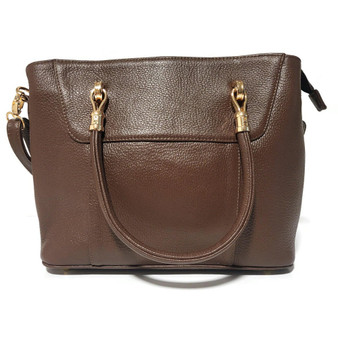 Handmade Brown Leather Work Bag: Cowhide Crossbody Handbag