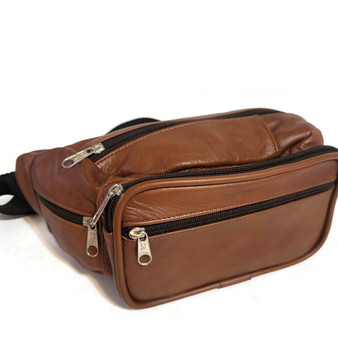 Handmade Leather Waist Bag: Adjustable Belt, Travel Fanny Pack