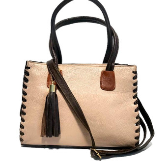 Handmade Brown Cowhide Leather Shoulder Bag: Adjustable Crossbody Purse