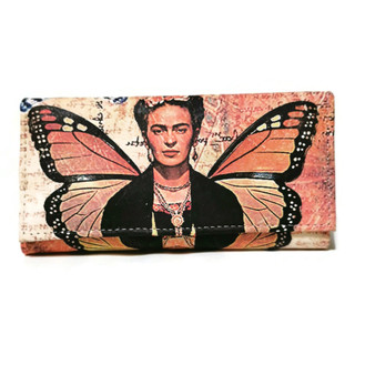 Frida Kahlo Leather Wallet: Handmade Cowhide Zipper Wallet