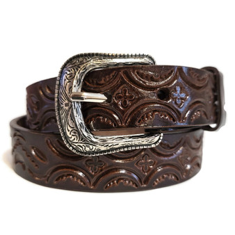 Hand Tooled Leather Kids Belt: Western Cowboy Rodeo Style