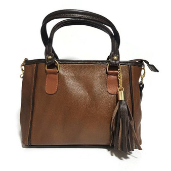 Handmade Cowhide Leather Tote Bag: Brown Crossbody Purse