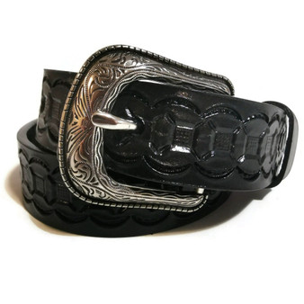 Black leather belt for kids