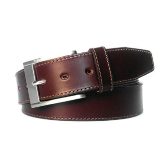Handcrafted full grain leather belt for men – 1.5 inch width, metal buckle