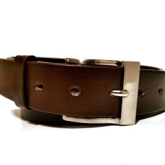 Handmade Full Grain Brown Leather Belt: Men's Casual Jean Belt