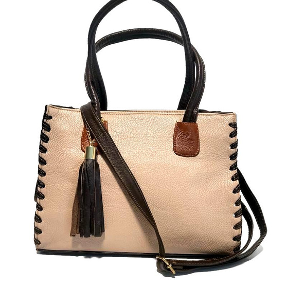 Handmade Brown Cowhide Leather Shoulder Bag: Adjustable Crossbody Purse