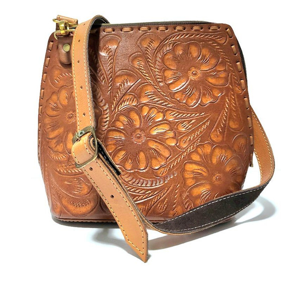 hand tooled leather bag