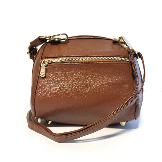 Handmade Brown Leather Crossbody Bag: Small Shoulder Bag Gift