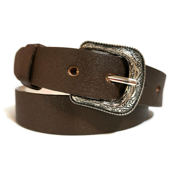 Handmade Full-Grain Leather Kids Belt: Brown Children's Belt