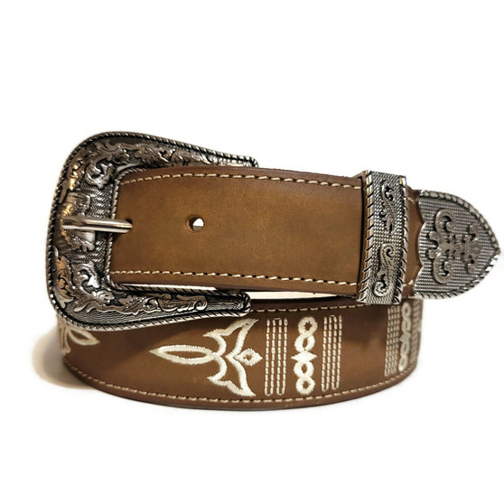 Handcrafted Western Leather Belt: Cowgirl Style with Removable Buckle