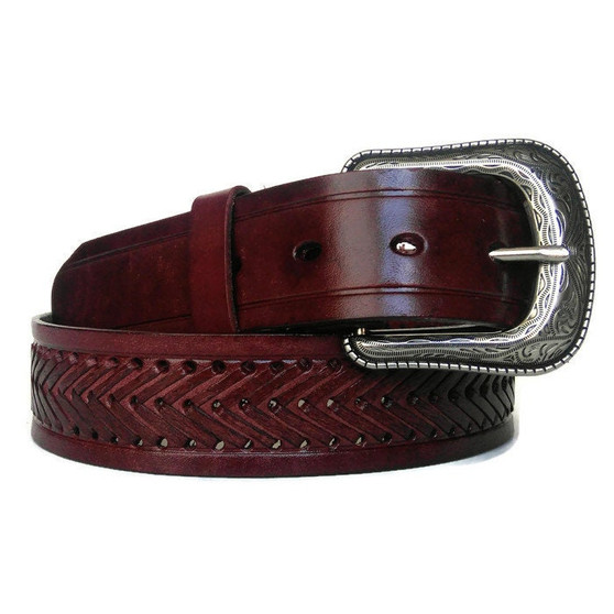 Brown leather belt