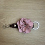 leather Rose keychain , Rose Bag Charm 